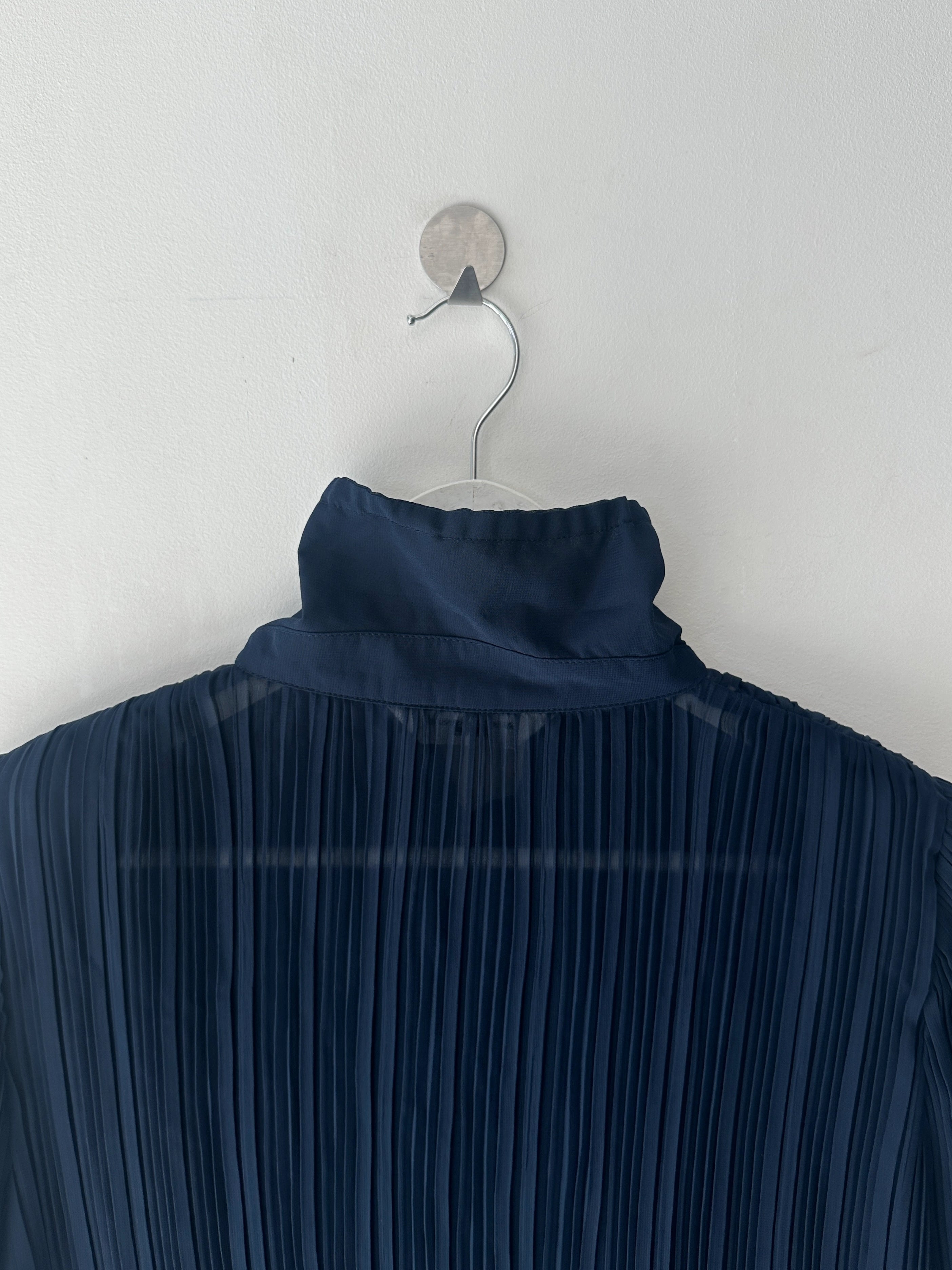 MASAKI MATSUSHIMA - 2000s PLEATED BLOUSE WITH DRAWSTRING COLLAR