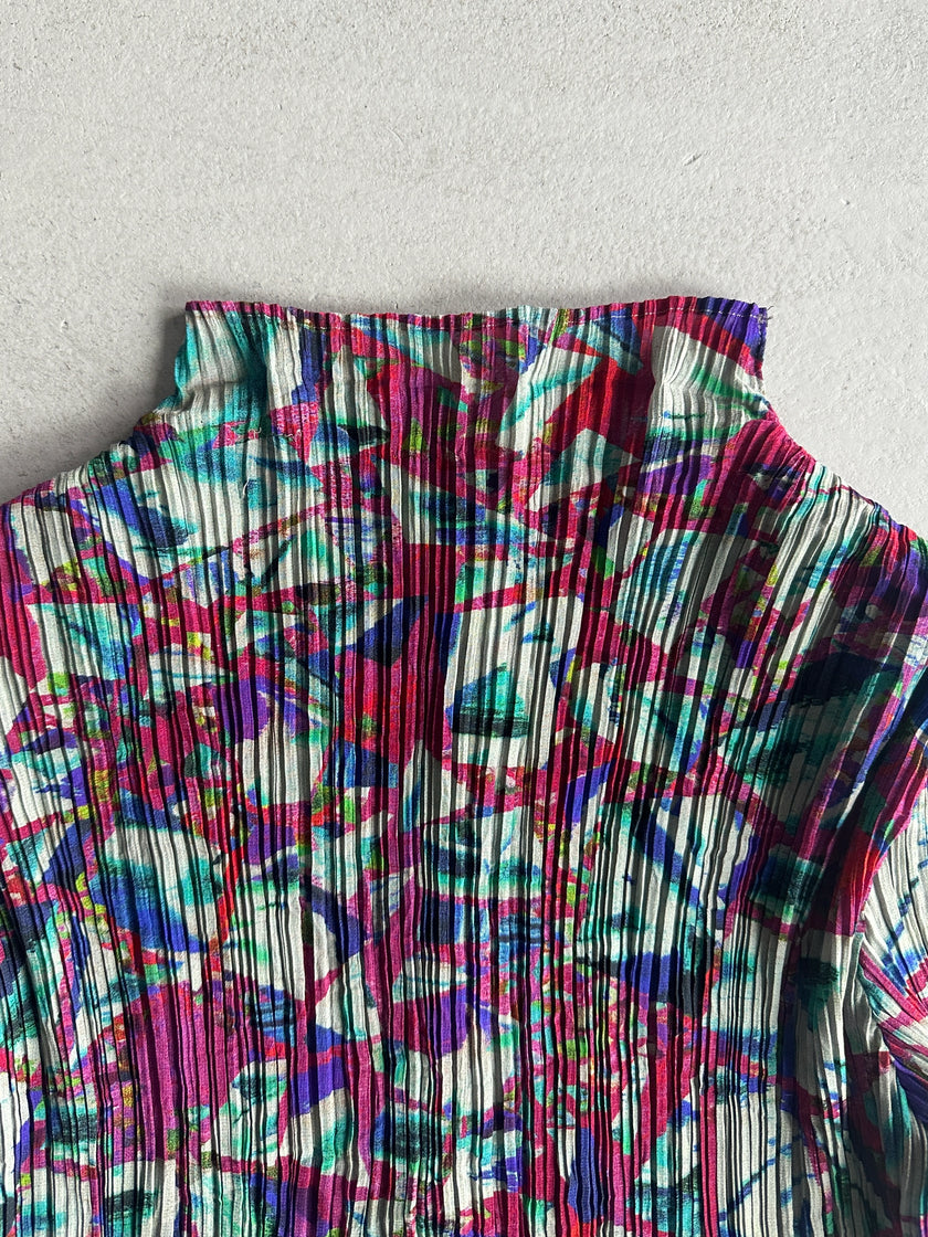 ISSEY MIYAKE FÈTE - S/S 2008 ABSTRACT PRINT BUTTONED BLOUSE