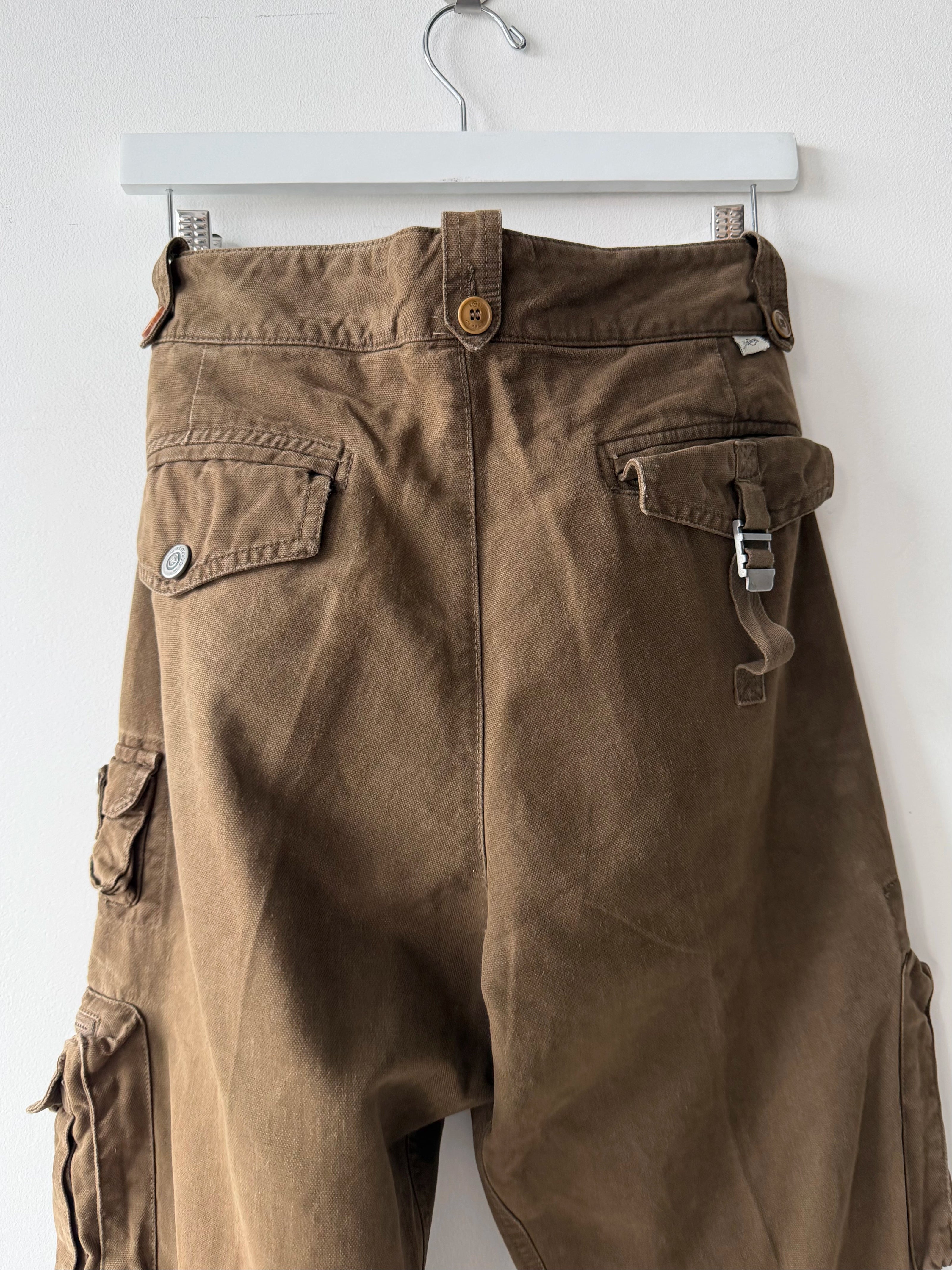 CERRUTI 1881 - 1980s DISTRESSED CARGO TROUSERS