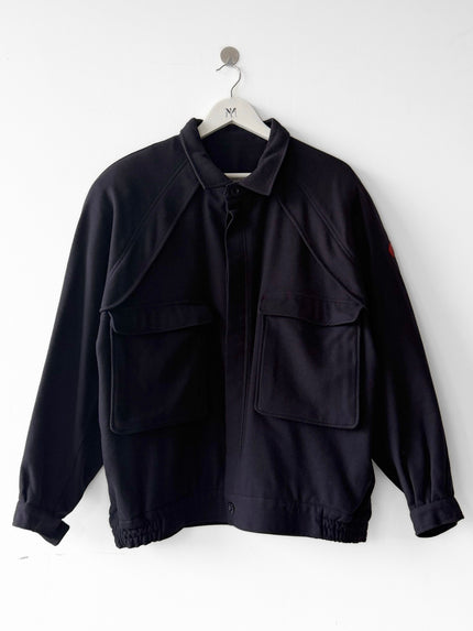 LES COPAINS - 1980s PANELED BOMBER JACKET WITH PATCH POCKETS AT CHEST