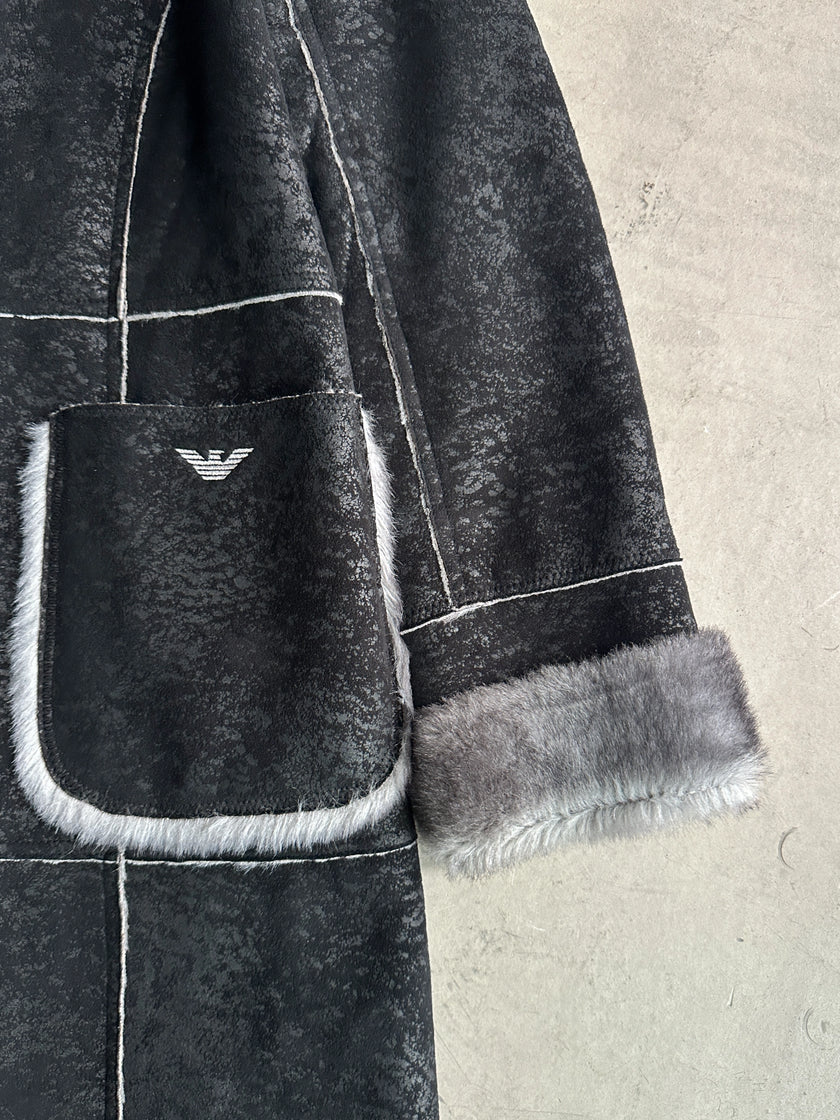 ARMANI JEANS  - 1990s FAUX FUR LONG SHEARLING JACKET