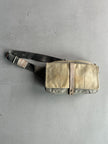 YOHJI YAMAMOTO Y'SACCS - 1990s RECTANGULAR BUM BAG WITH DISTRESSED LEATHER FRONT PANEL