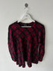 ZUCCA - early 2000s PLAID LONG SLEEVE TOP WITH FLARED HEM