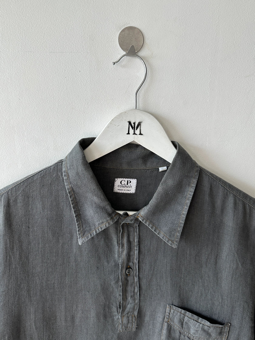 C.P. COMPANY - 1990s LINEN POLO T-SHIRT