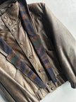 ITALIAN LABEL 1980s LAYERED LEATHER JACKET WITH REMOVABLE HOOD PANEL