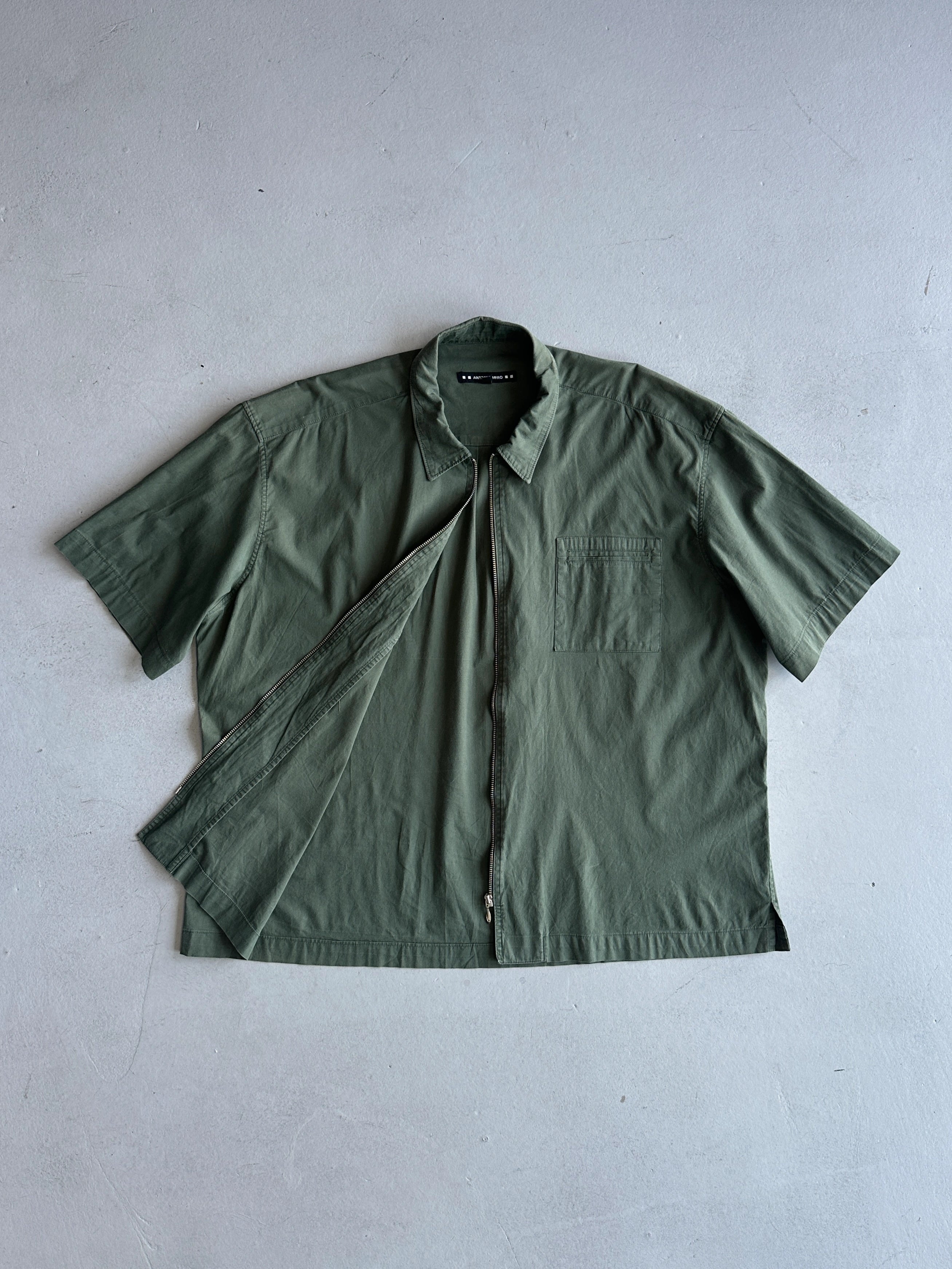 ANTONIO MIRO - 2000s ZIPPED HALF SLEEVE SHIRT