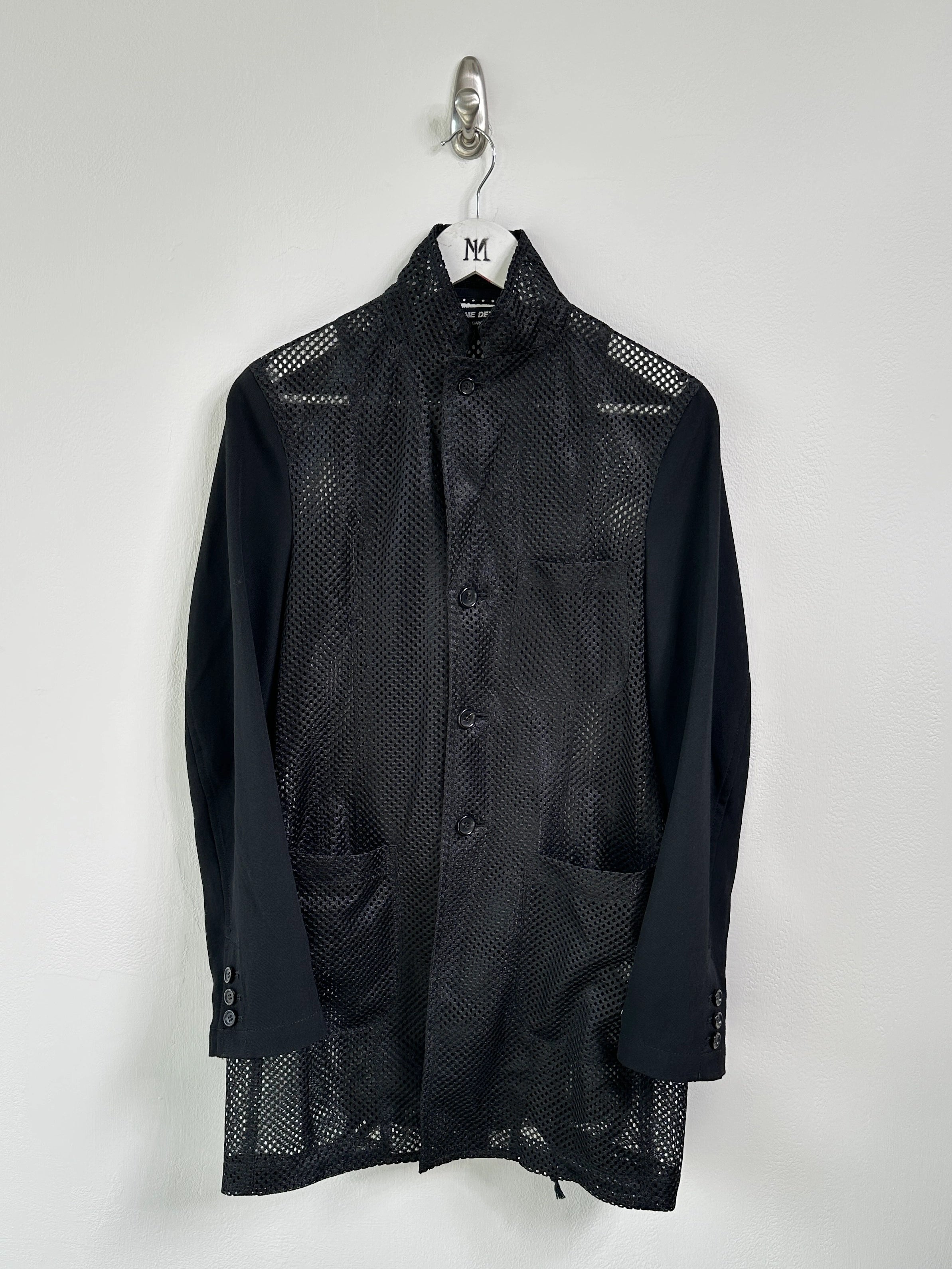 COMME DES GARÇONS - S/S 2025 PERFORATED MESH JACKET WITH CONSTRASTING SLEEVE