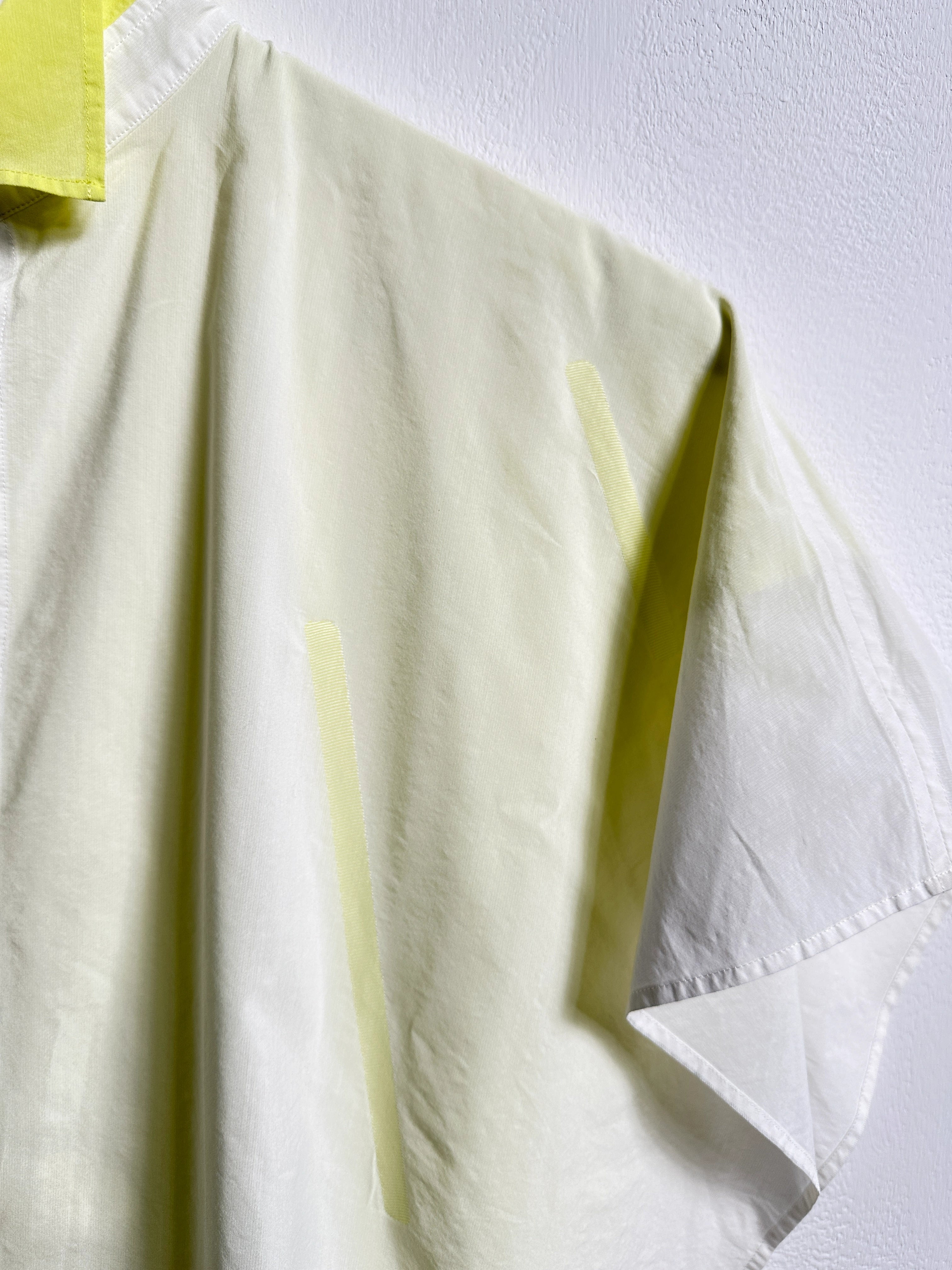 ISSEY MIYAKE - S/S 2014 LAYERED BLOUSE WITH CONTRASTING YELLOW INNERN LAYER