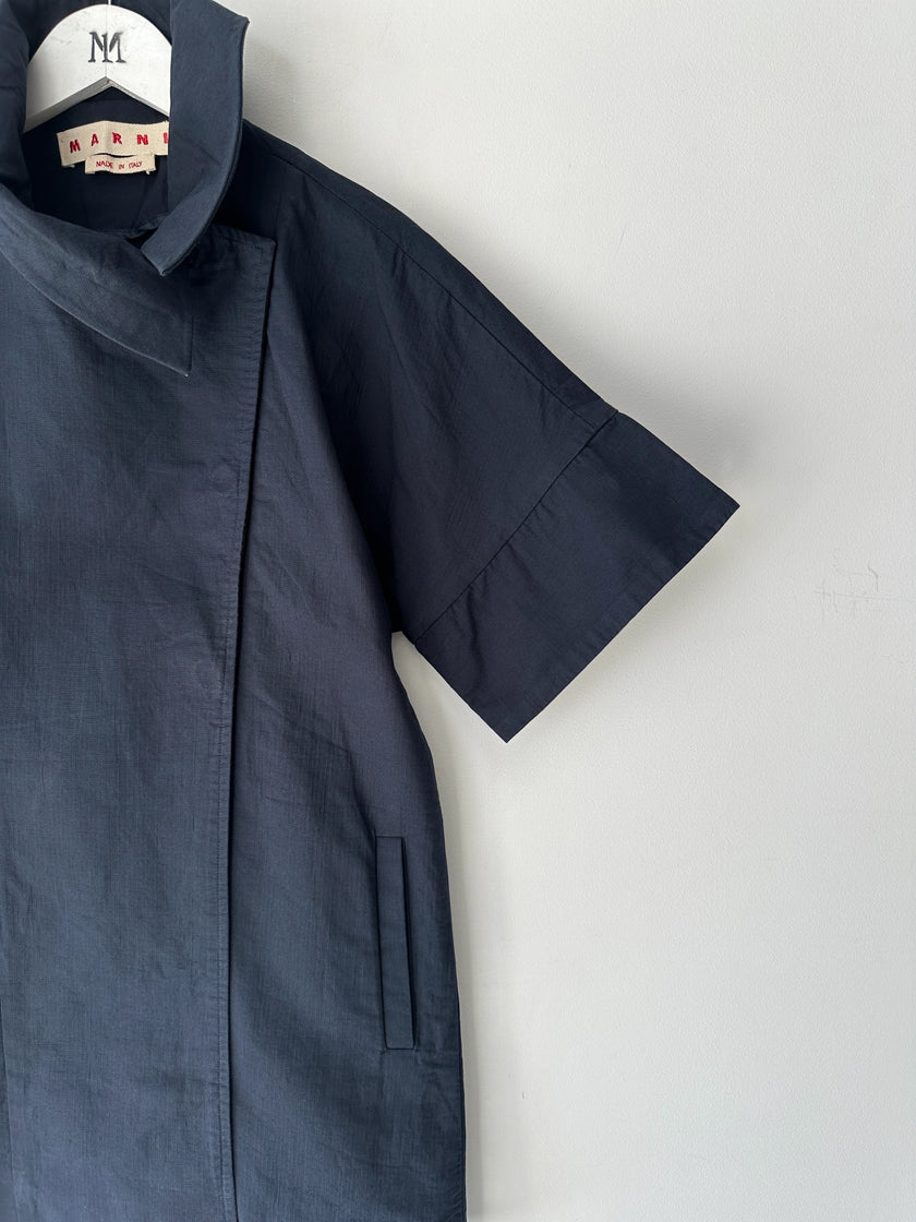 MARNI - early 2000s WIDE SHORT SLEEVE JACKET WITH ASYMMETRICAL FRONT CLOSURE