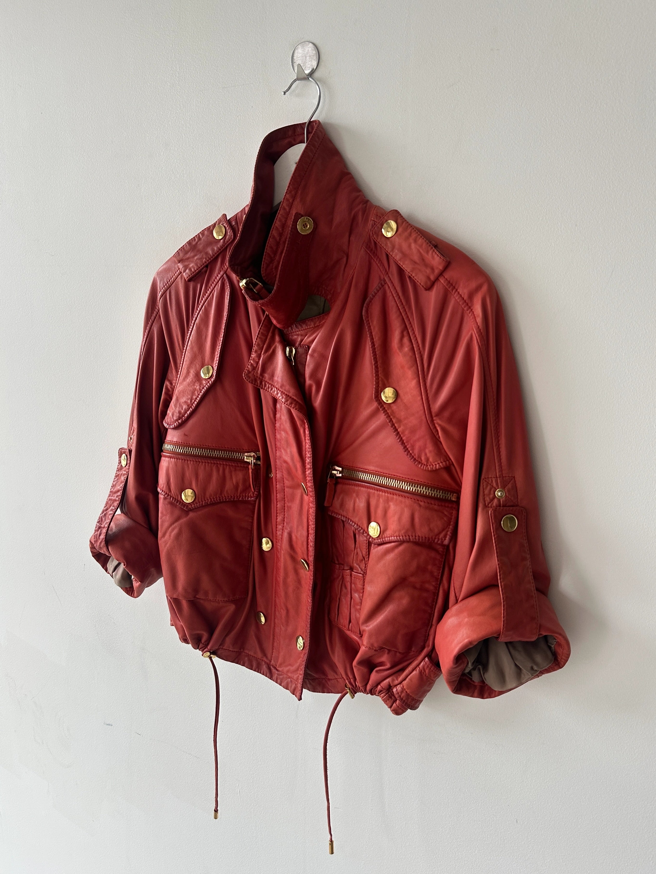 GUCCI - S/S 2009 ROLLED UP SLEEVE SOFT LEATHER BIKER JACKET