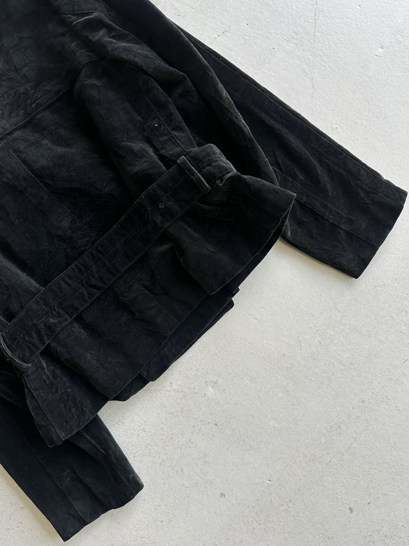 COMME DES GARÇONS - F/W 2001 DOUBLE BREASTED VELVET BELTED JACKET