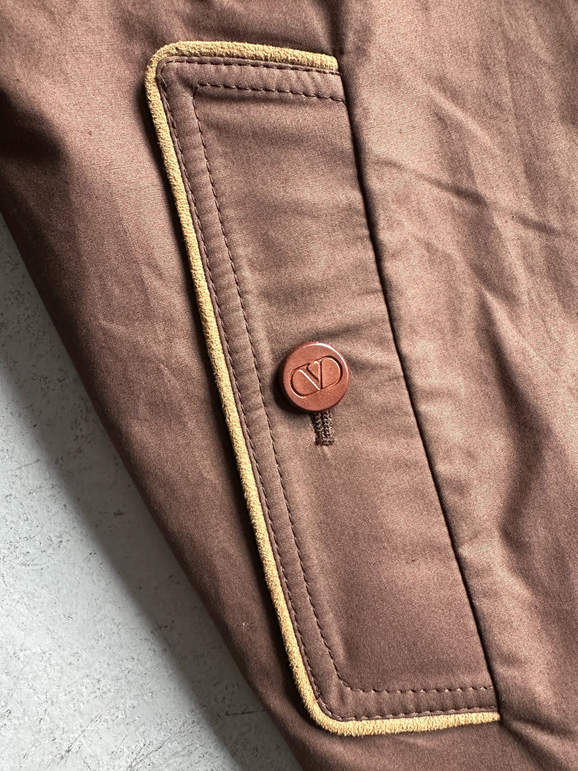 VALENTINO - 1980s BELTED TRENCH COAT WITH CONTRASTING TWEED INTERIOR