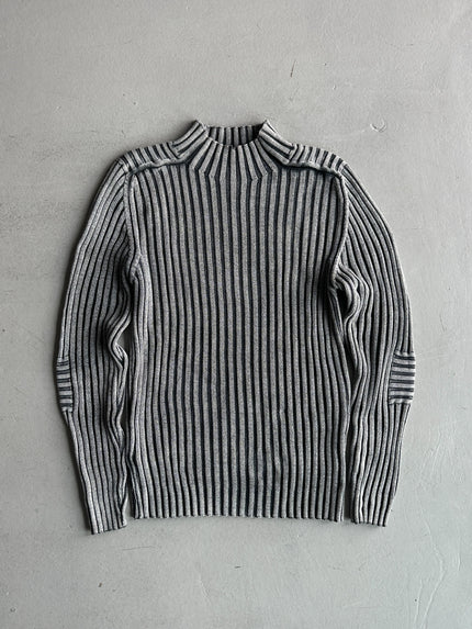 DANIELE ALESSANDRINI - 1990s MOCK NECK RIBBED JUMPER