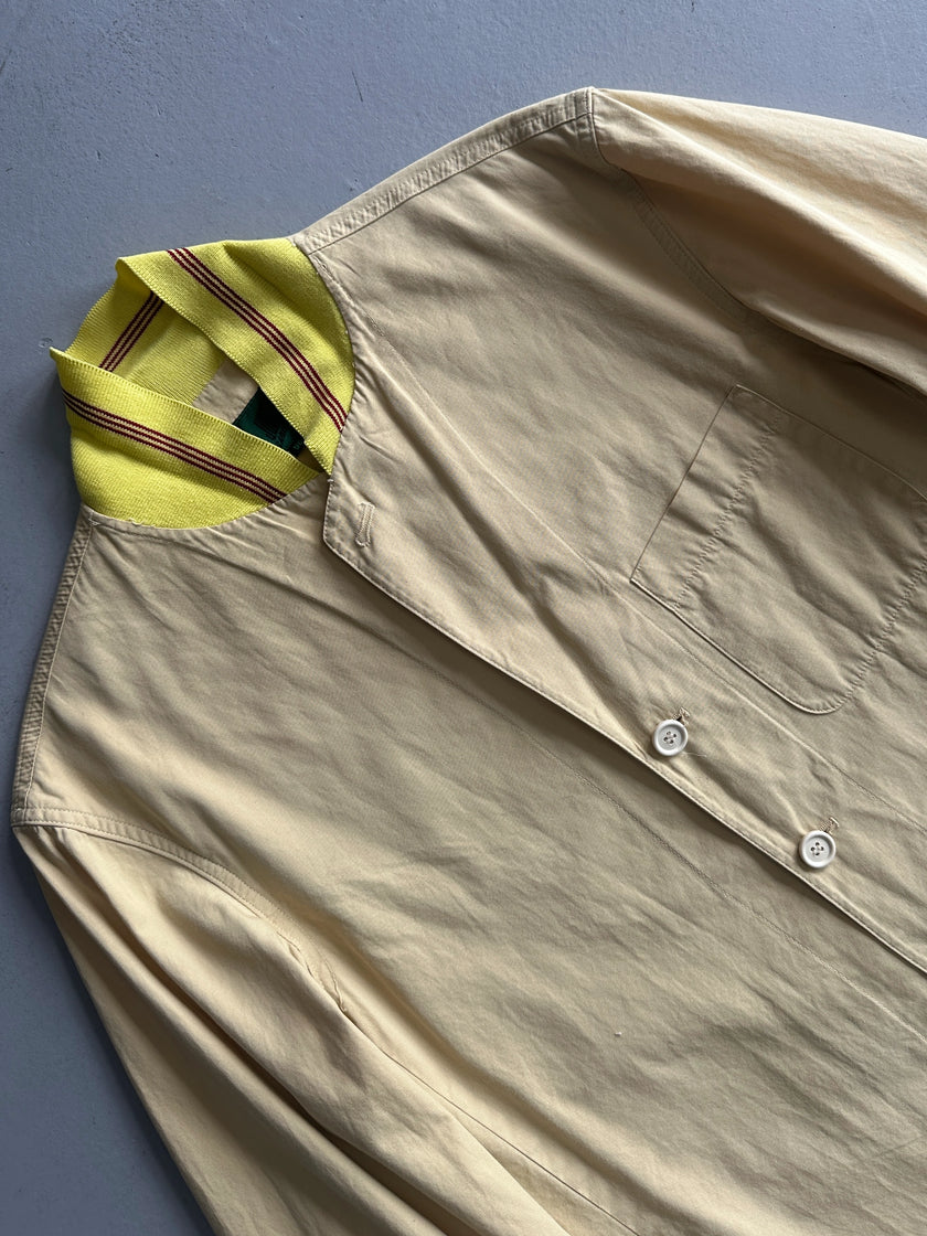 JEAN PAUL GAULTIER JUNIOR - “RAP'SODY IN BLUE” S/S 1990 BONDAGE COTTON BLAZER