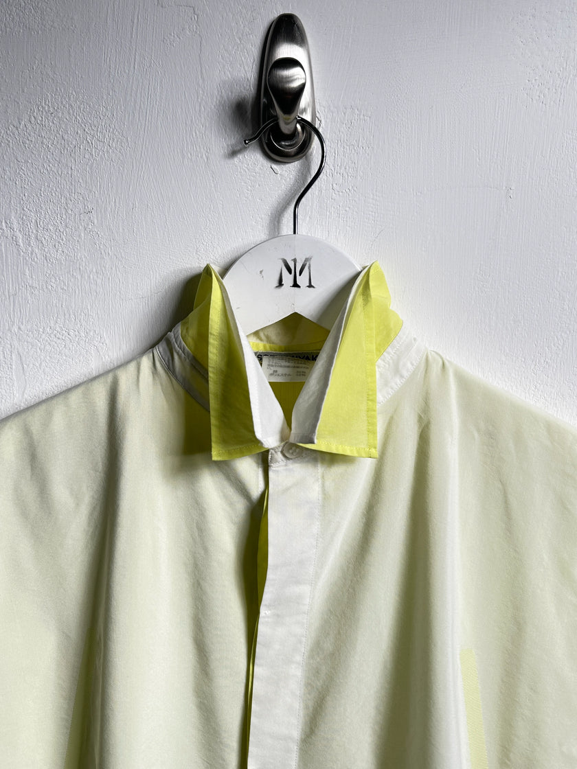 ISSEY MIYAKE - S/S 2014 LAYERED BLOUSE WITH CONTRASTING YELLOW INNERN LAYER