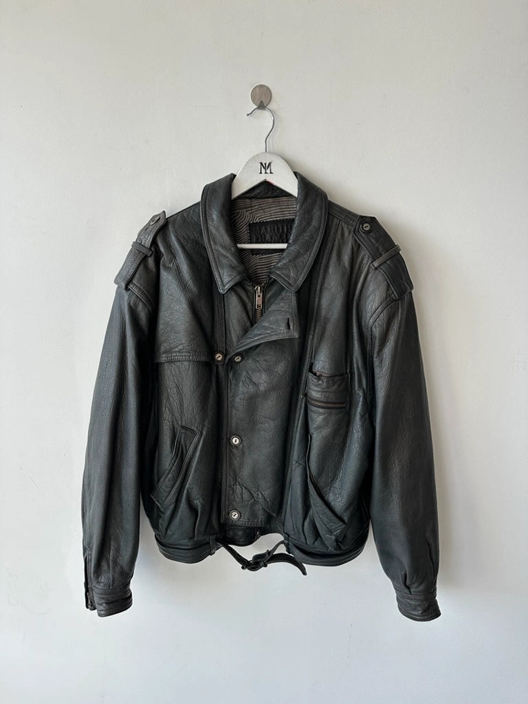 LES MILLÉSIMES DE MARITHÉ & FRANÇOIS GIRBAUD - early 1990s LEATHER BOMBER JACKET