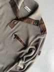1990s KNIT PULLOVER WITH SUEDE DETAILS