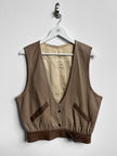 1980s TWO TONE LEATHER WAISTCOAT