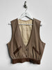 1980s TWO TONE LEATHER WAISTCOAT