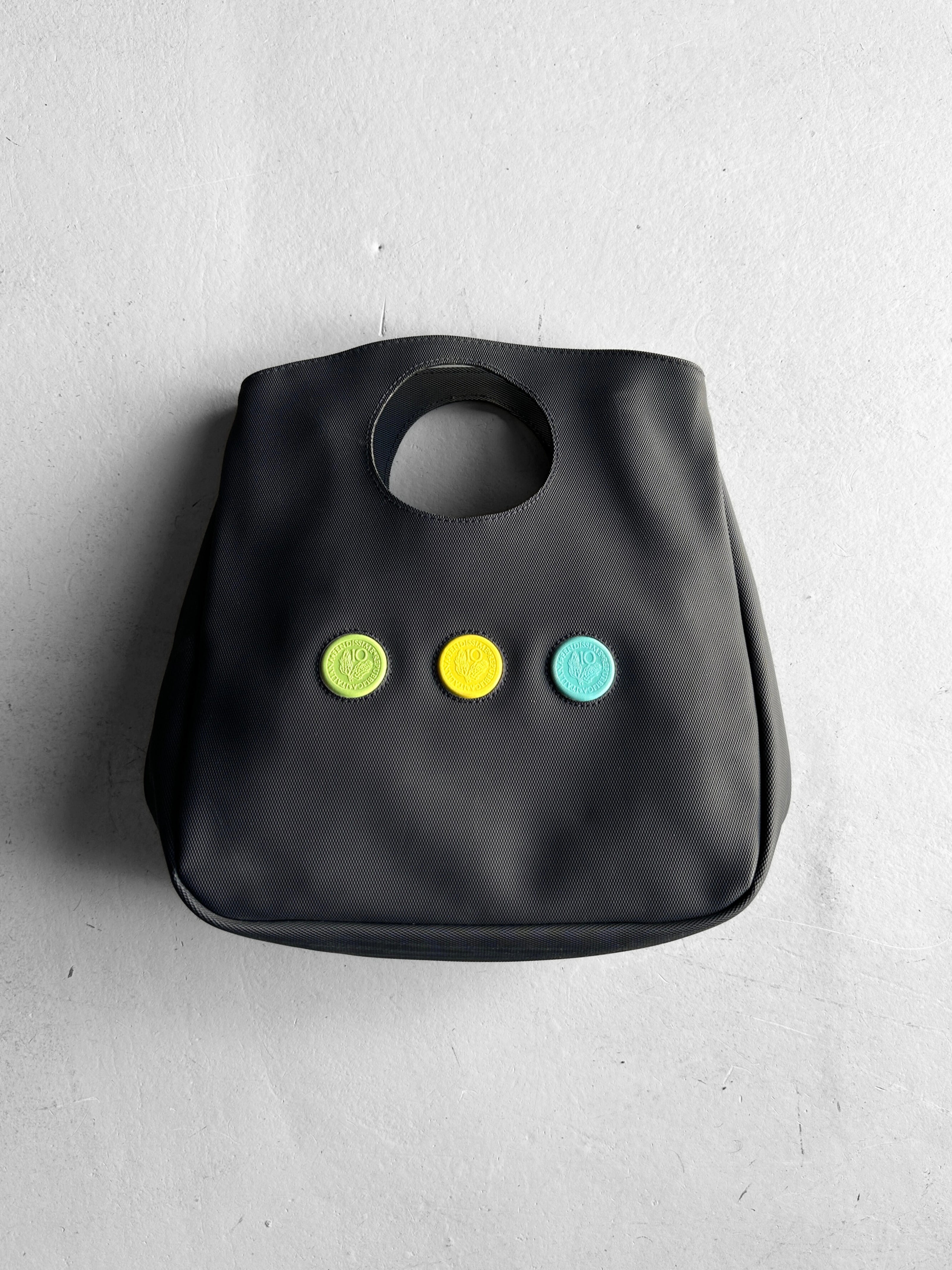 FENDISSIME - 1990s CUT OUT HANDLE TEXTURED HANDBAG