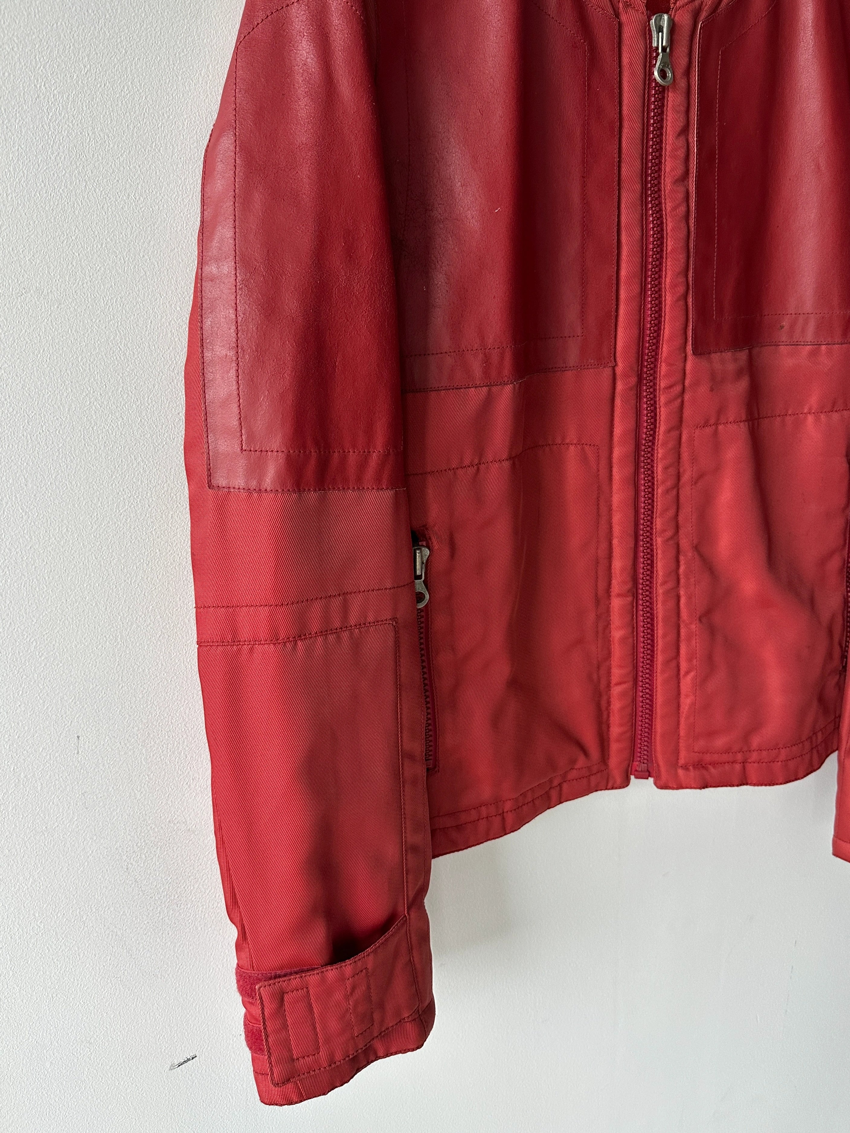 DIESEL - 1990s NYLON AND LEATHER RACER JACKET