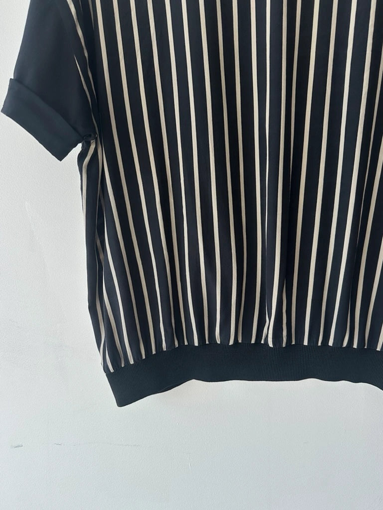 ITALIAN LABEL 1980s BOXY FIT SILK POLO T-SHIRT