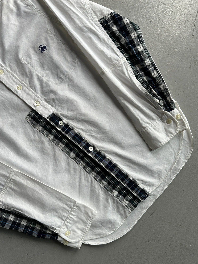 JUNYA WATANABE X BROOKS BROTHERS - A/W 2008 CHECKED PANELS LONG SLEEVE SHIRT