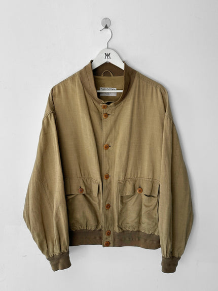 VALENTINO - 1990s LINEN BOMBER JACKET