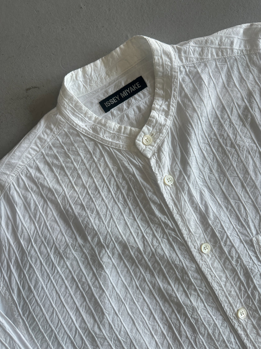 ISSEY MIYAKE MEN - S/S 2005 MANDARIN COLLAR CRINKLED SHIRT