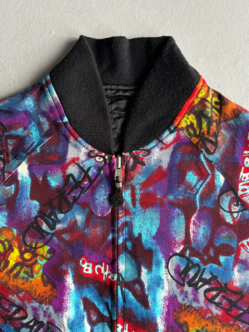 LOUIS FERAUD - 1980s REVERSIBLE BOXY FIT CROPPED BOMBER JACKET