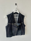 DIESEL - early 2000s DENIM VEST WITH ZIPPED DETAILS