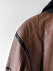ICEBERG - 1980s LEATHER BOMBER JACKET WITH SHEARLING COLLAR