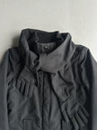 COP COPINE - early 2000s PADDED COAT WITH ZIPPED BACK AND GLOVES SCARF