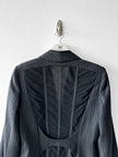 GAETANO NAVARRA - circa 2013 PINSTRIPE TAILORED BLAZER WITH DECONSTRUCTED MESH BACK