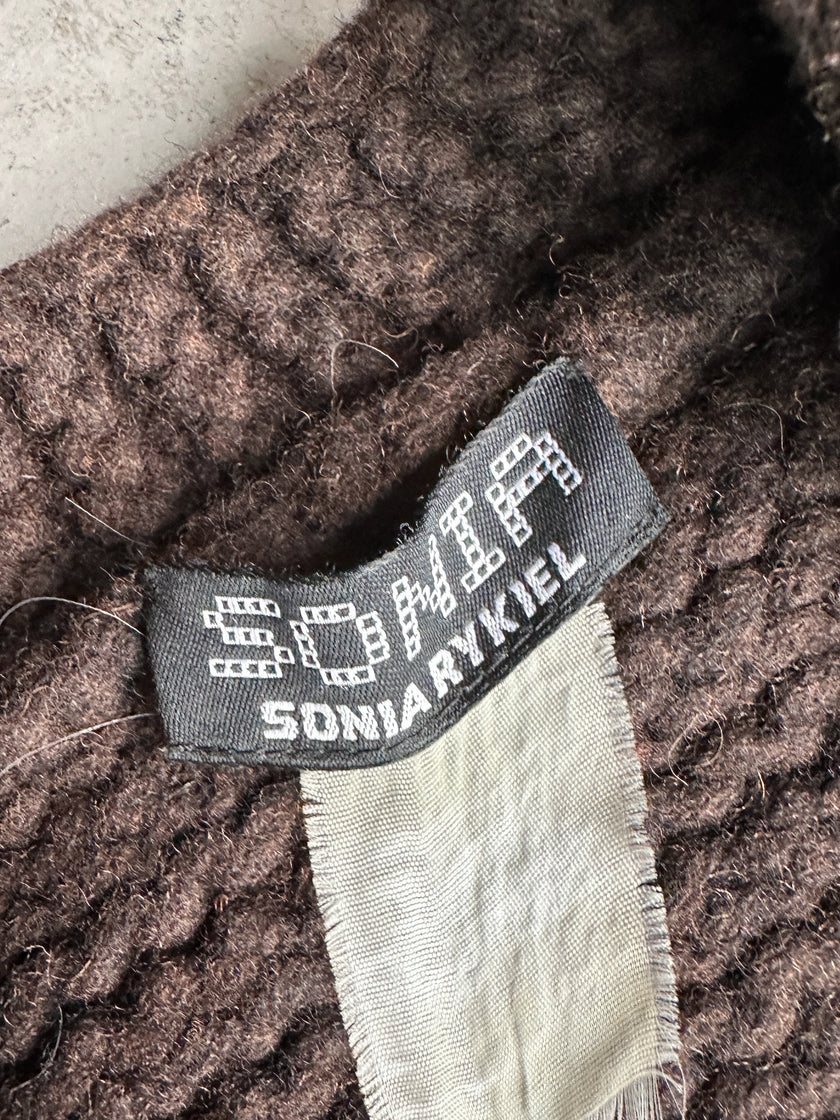 SONIA RYKIEL - 2000s OPEN FRONT CHUNKY KNIT VEST