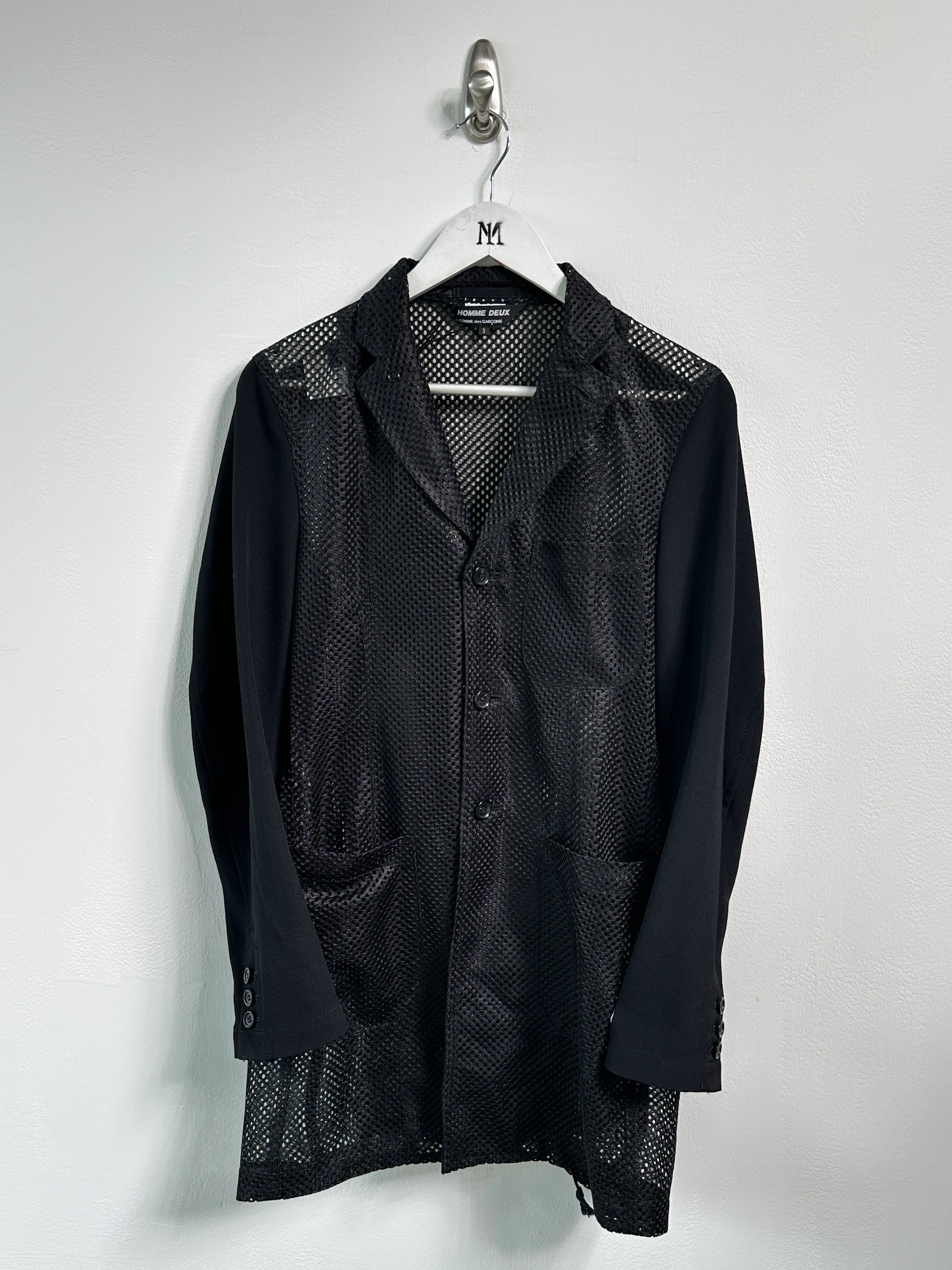 COMME DES GARÇONS - S/S 2025 PERFORATED MESH JACKET WITH CONSTRASTING SLEEVE