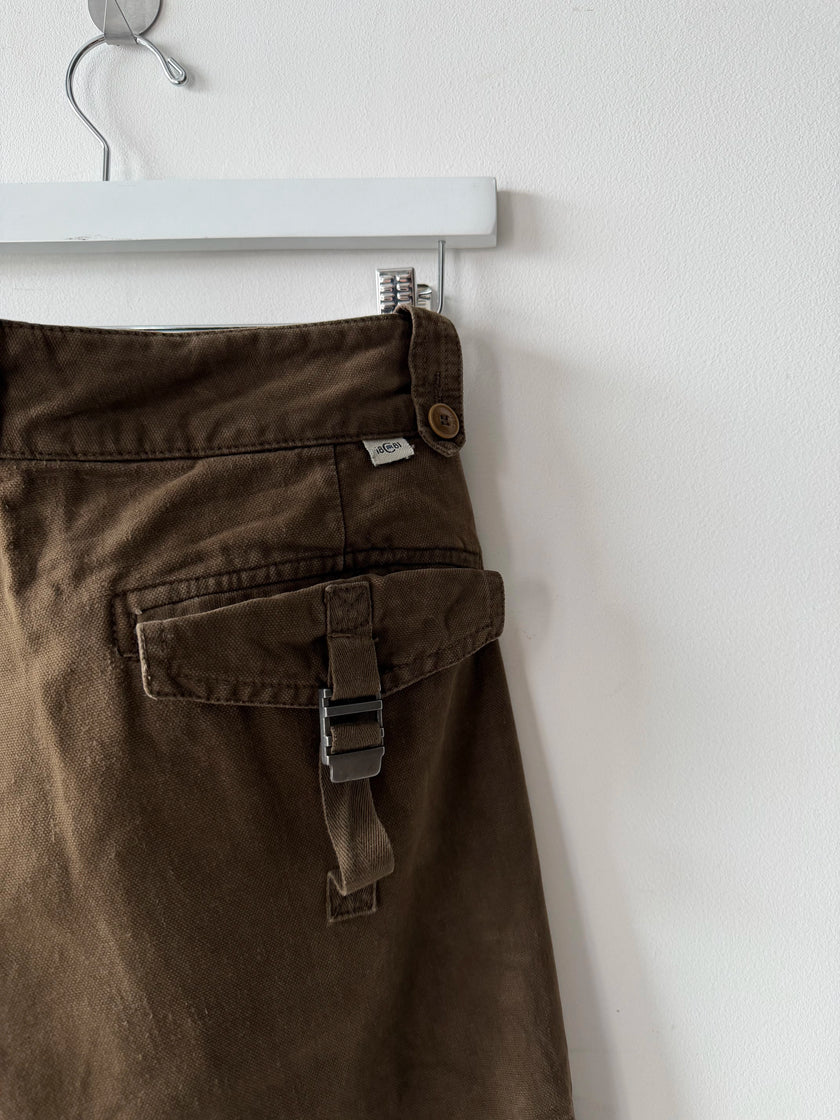 CERRUTI 1881 - 1980s DISTRESSED CARGO TROUSERS
