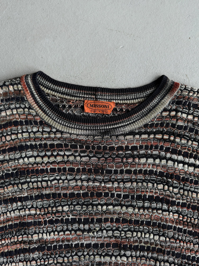 MISSONI - 1990s SHORT SLEEVE KNIT TOP