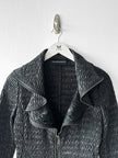 EMPORIO ARMANI - F/W 2009 TEXTURED JACKET WITH RUFFLED COLLAR AND ZIP DETAILS