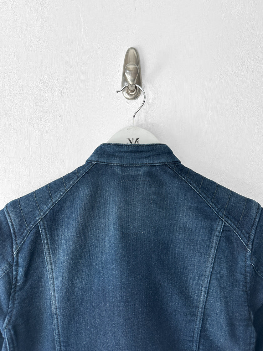 TAVERNITI - early 2000s DENIM BIKER JACKET