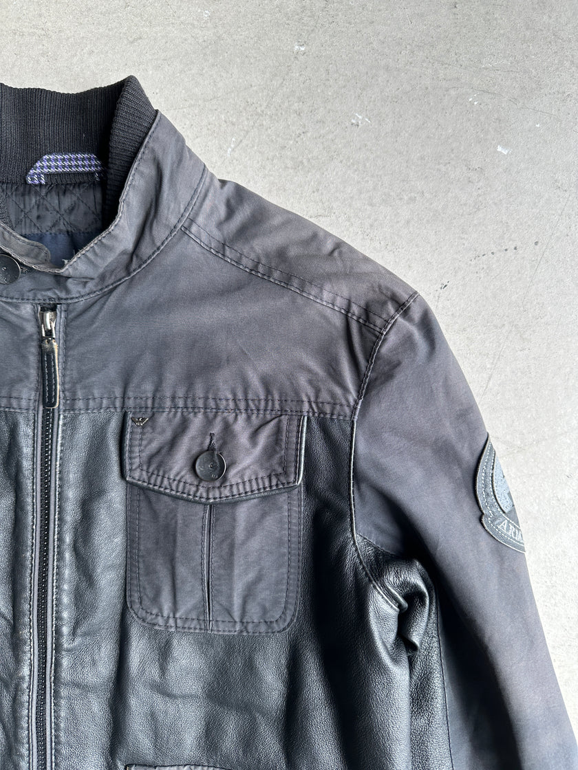 ARMANI JEANS - 1990 LEATHER BOMBER JACKET