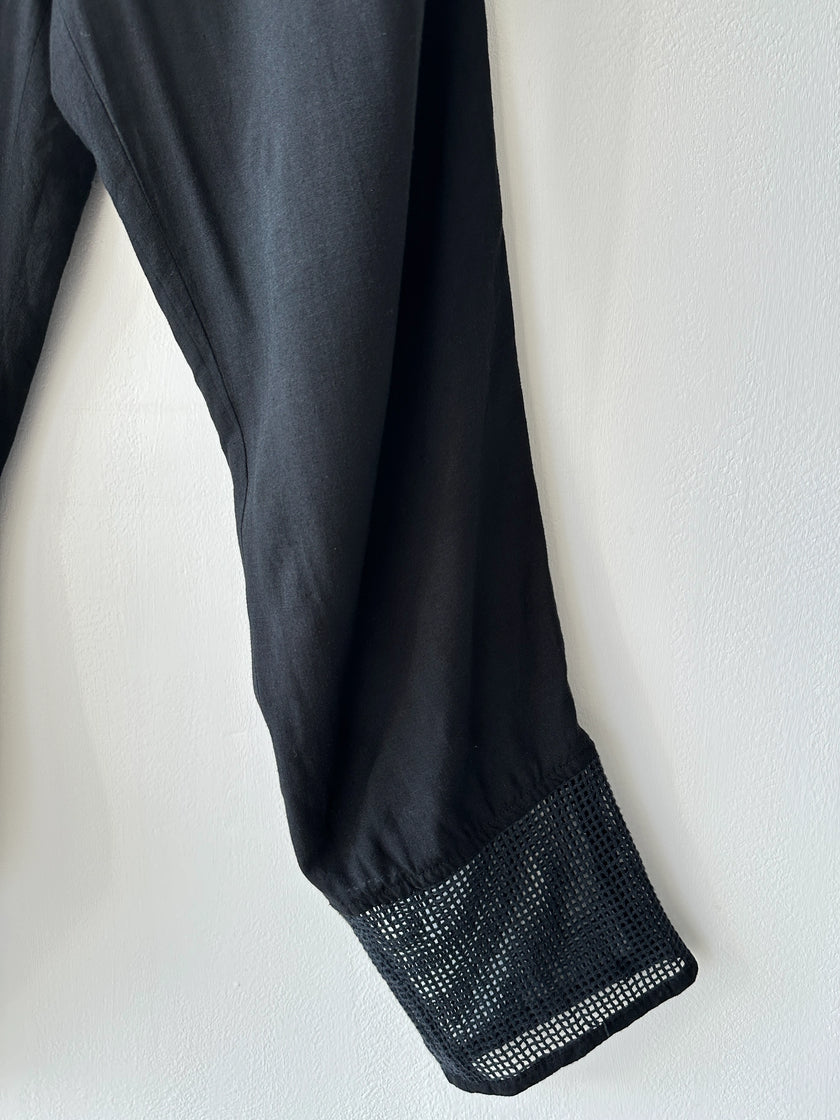 ISSEY MIYAKE - S/S 2014 RELAXED TROUSERS WITH GRID MESH PANELS