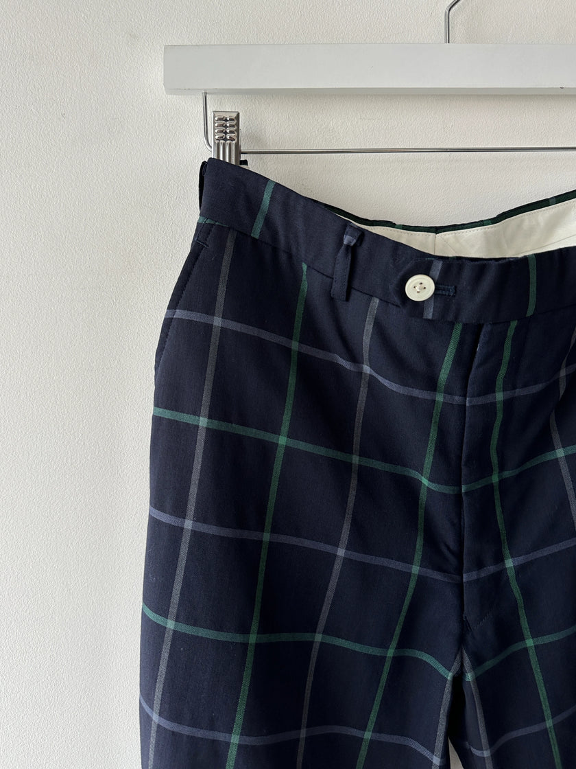 BURBERRYS - 1980s RELAXED FIT CHECKED TROUSERS