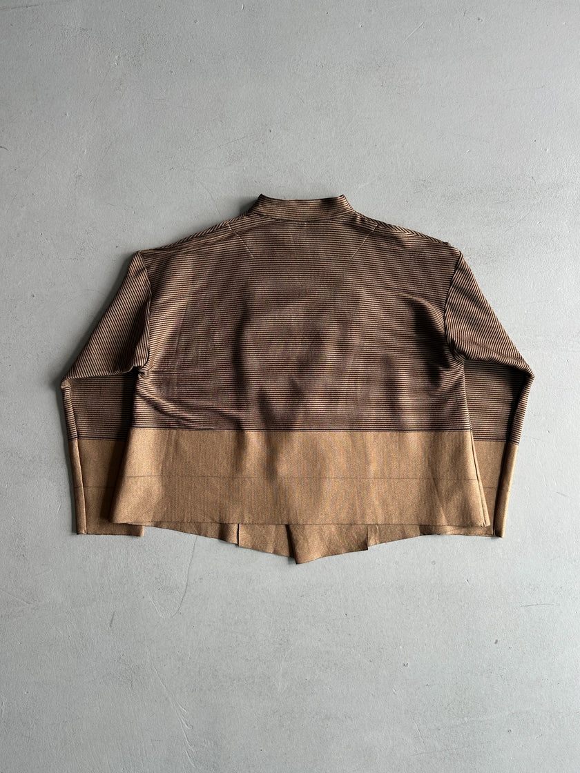 ISSEY MIYAKE - 2000s ASYMMETRICAL FRONT TWO TONE LIGHT JACKET