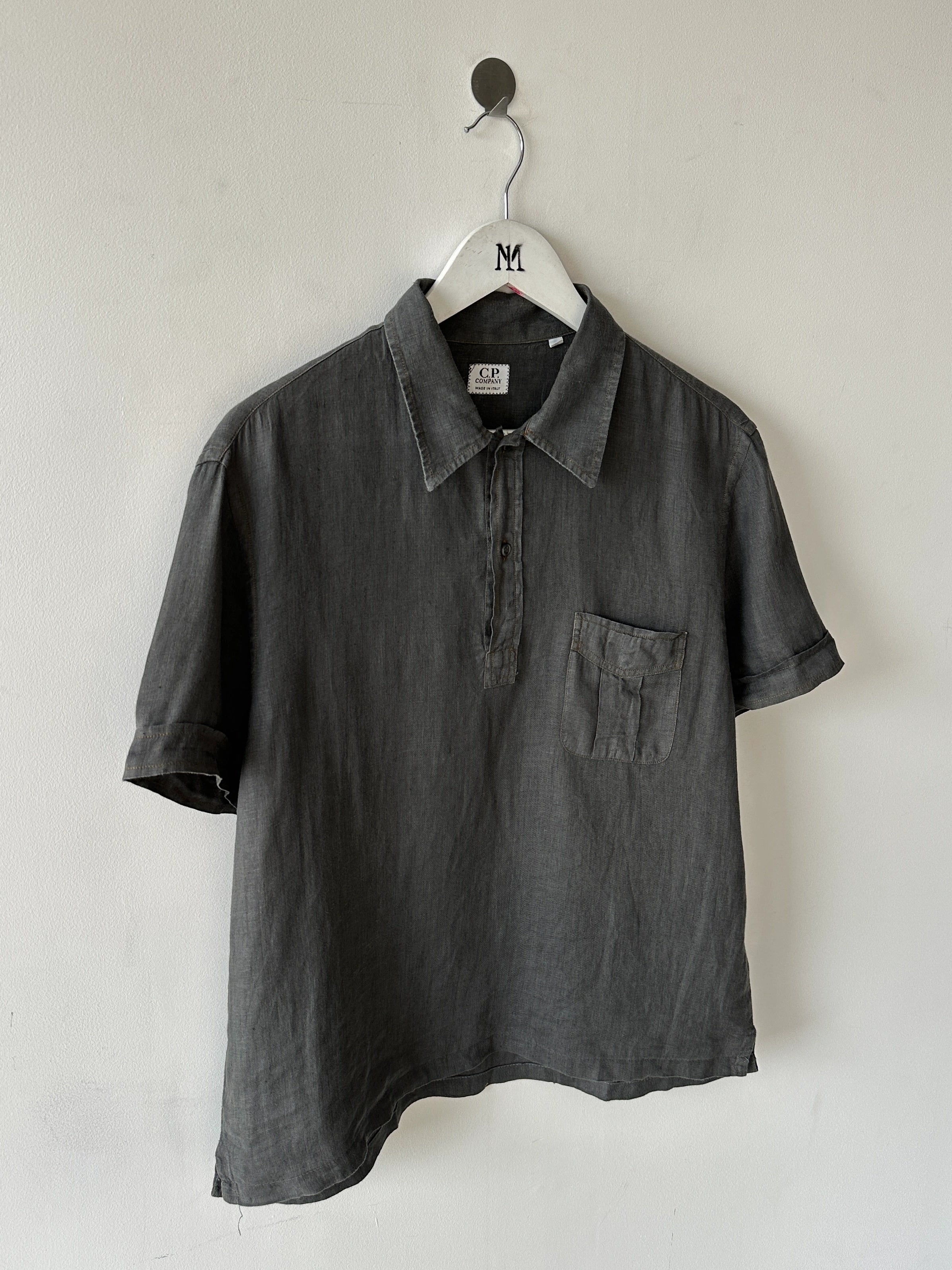 C.P. COMPANY - 1990s LINEN POLO T-SHIRT