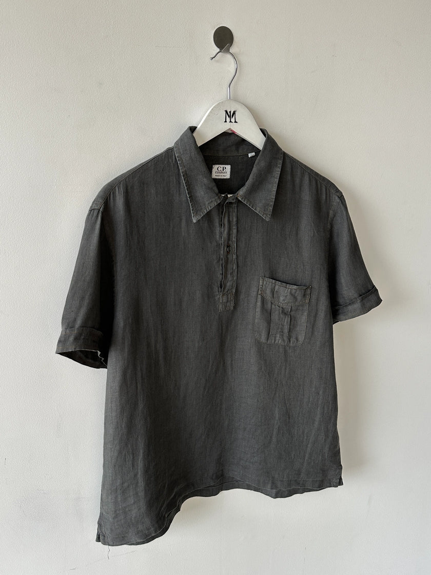 C.P. COMPANY - 1990s LINEN POLO T-SHIRT