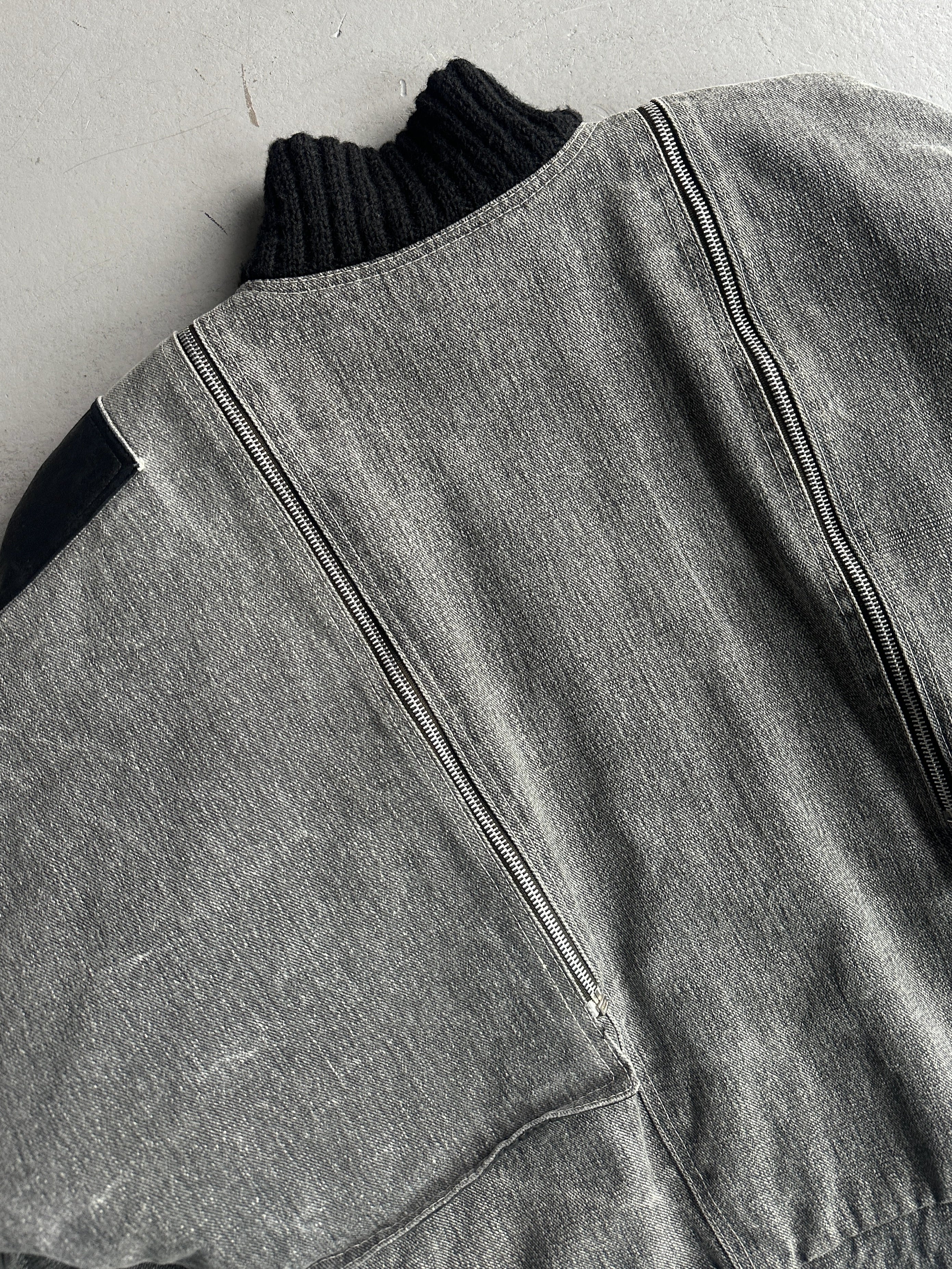 ITALIAN LABEL 1980s 2 IN 1 BOXY FIT DENIM BOMBER JACKET GILET