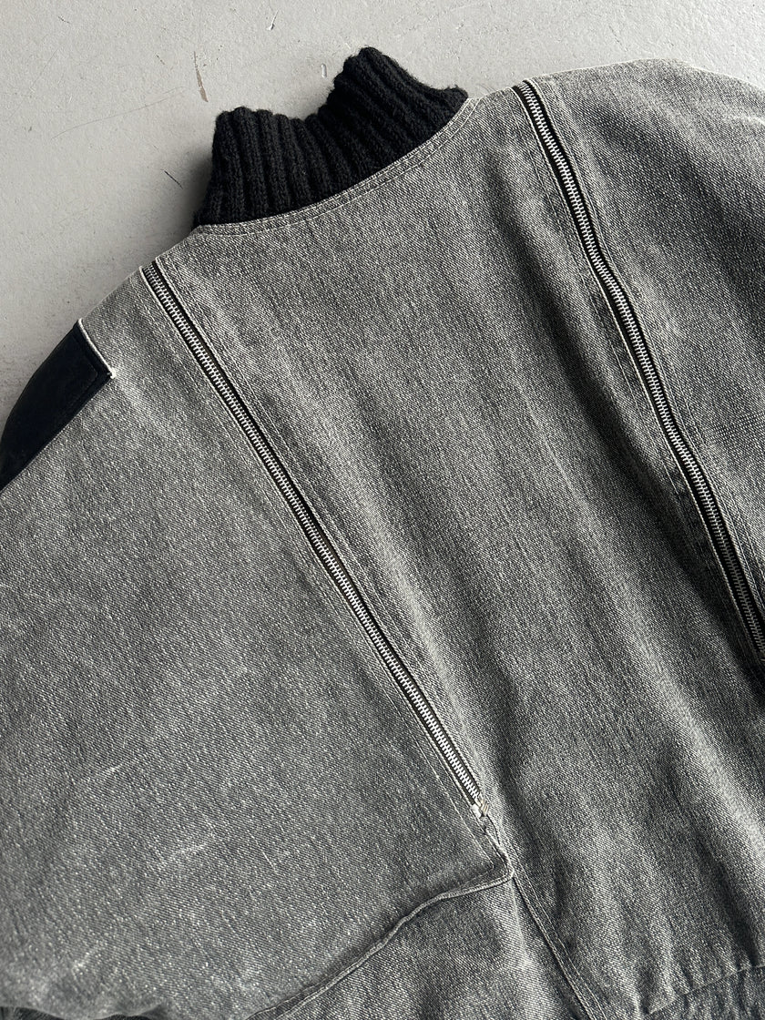 ITALIAN LABEL 1980s 2 IN 1 BOXY FIT DENIM BOMBER JACKET GILET