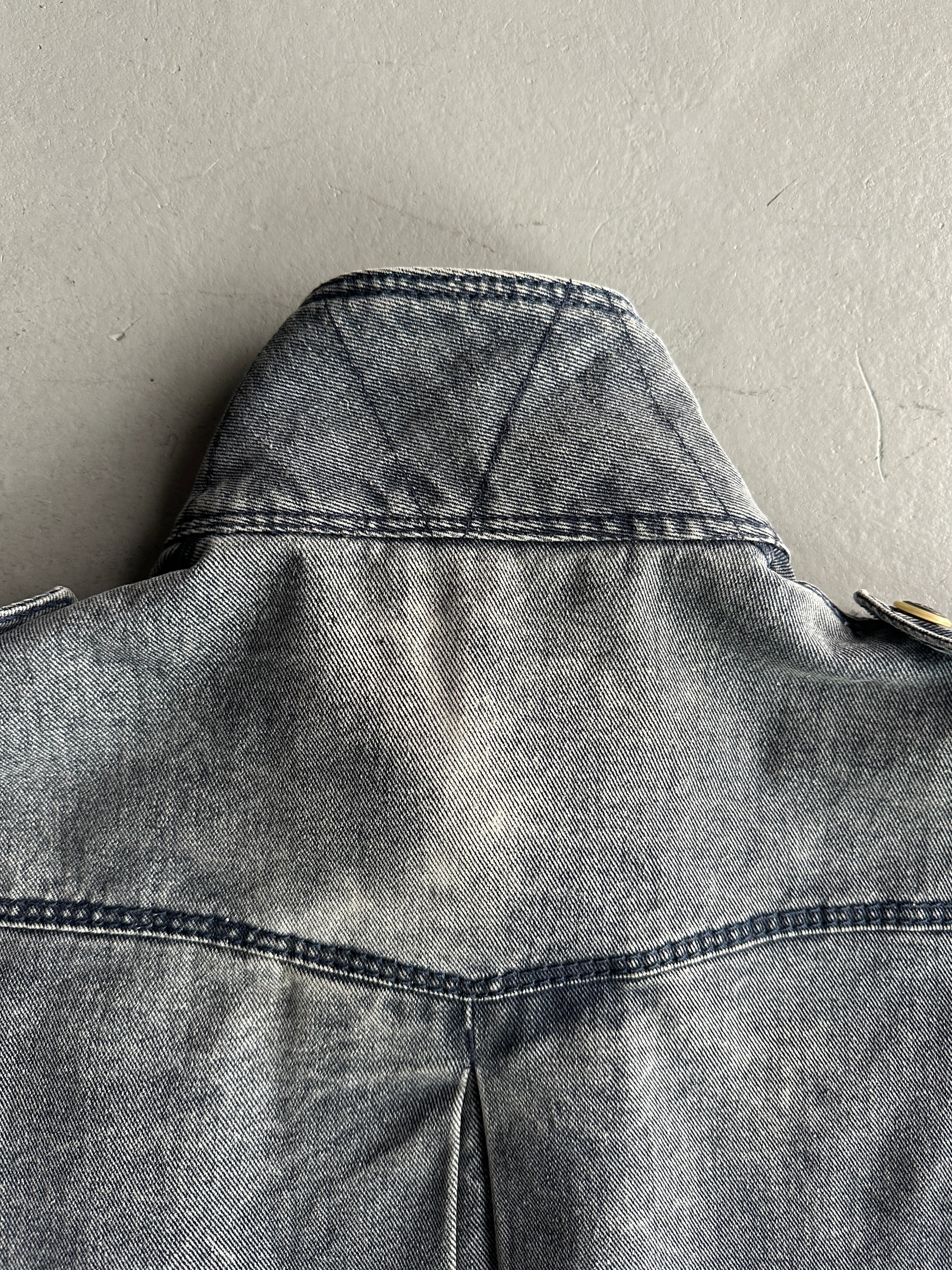 ARMANI JEANS - early 1990s WOOL LINING DENIM BOMBER JACKET
