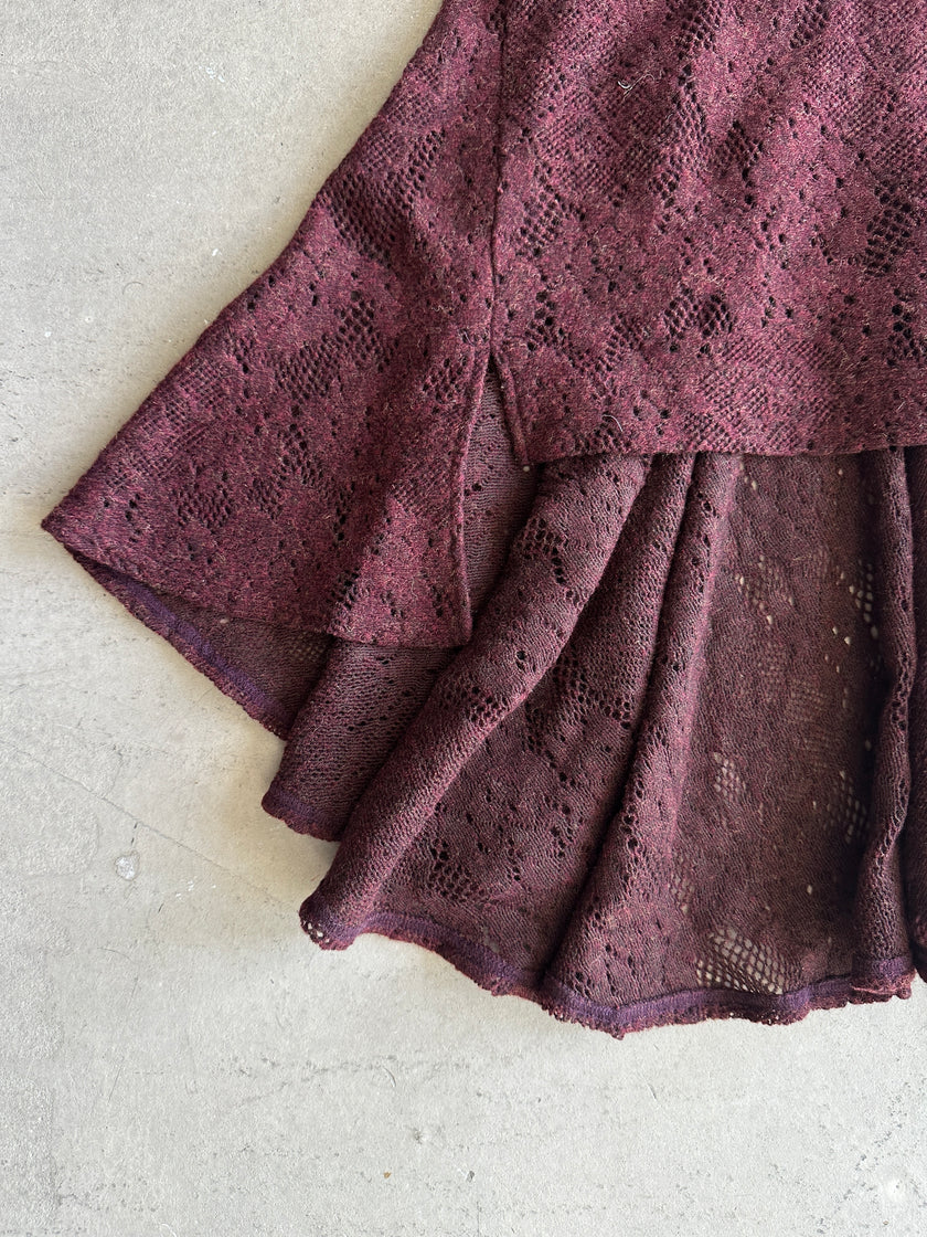 YOHJI YAMAMOTO - 2000s ASYMMETRICAL WOOL MESH TOP